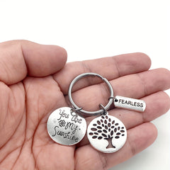 Tree Of Life You Are My Sunshine Keychain for Men