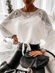  Lace Bat Sleeve Blouse