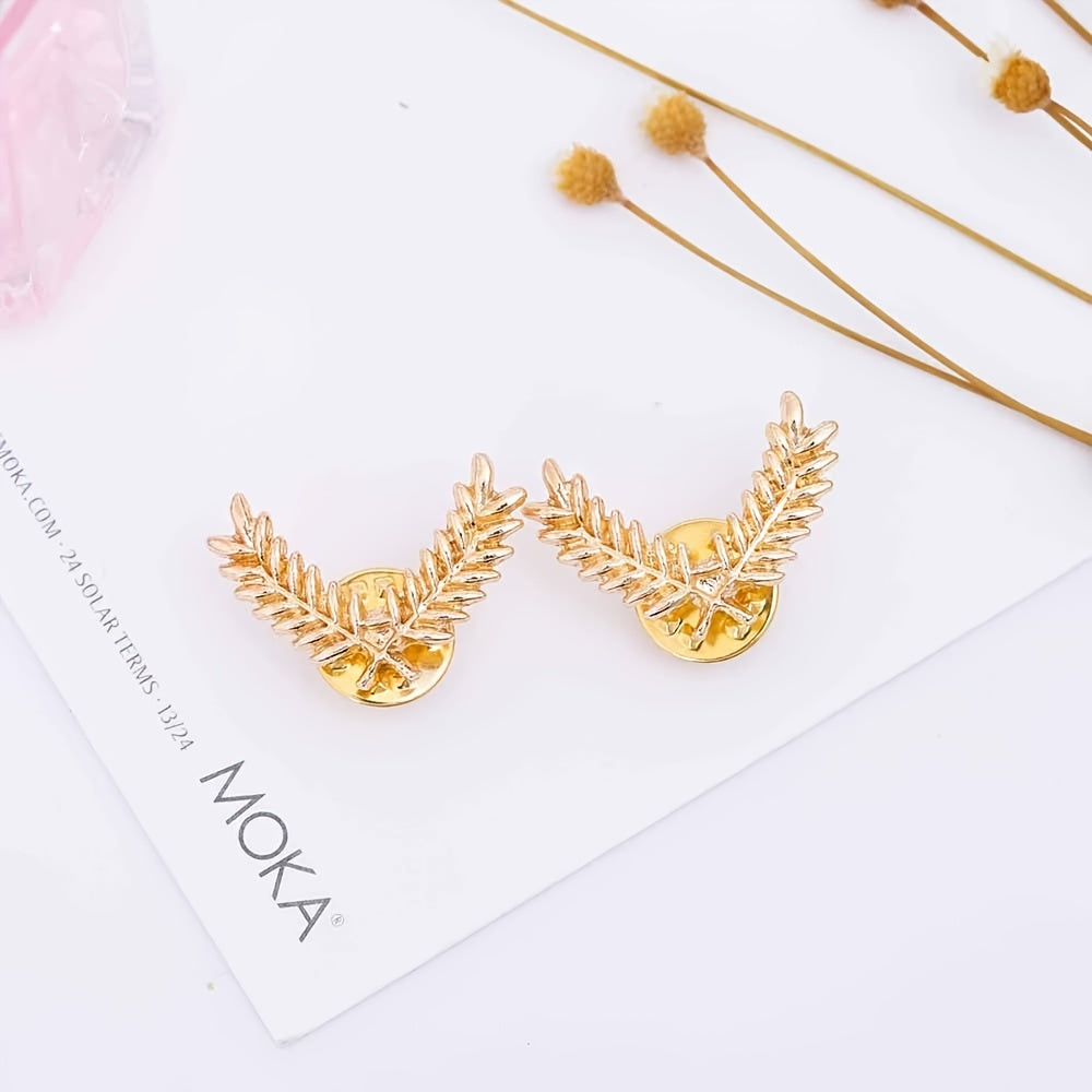 Yellow Wheat Collar Pin Brooches for Couples