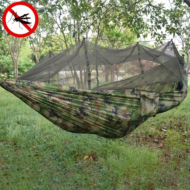 200kg Hammock w/ Carabiners, Straps, Carry Pocket - Camping, Travel, Beach