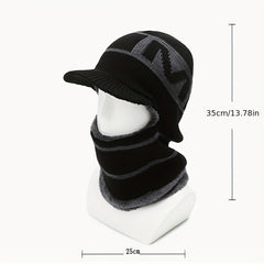 Winter Balaclava Hat with Brim Neck and Ear Protection for Boys