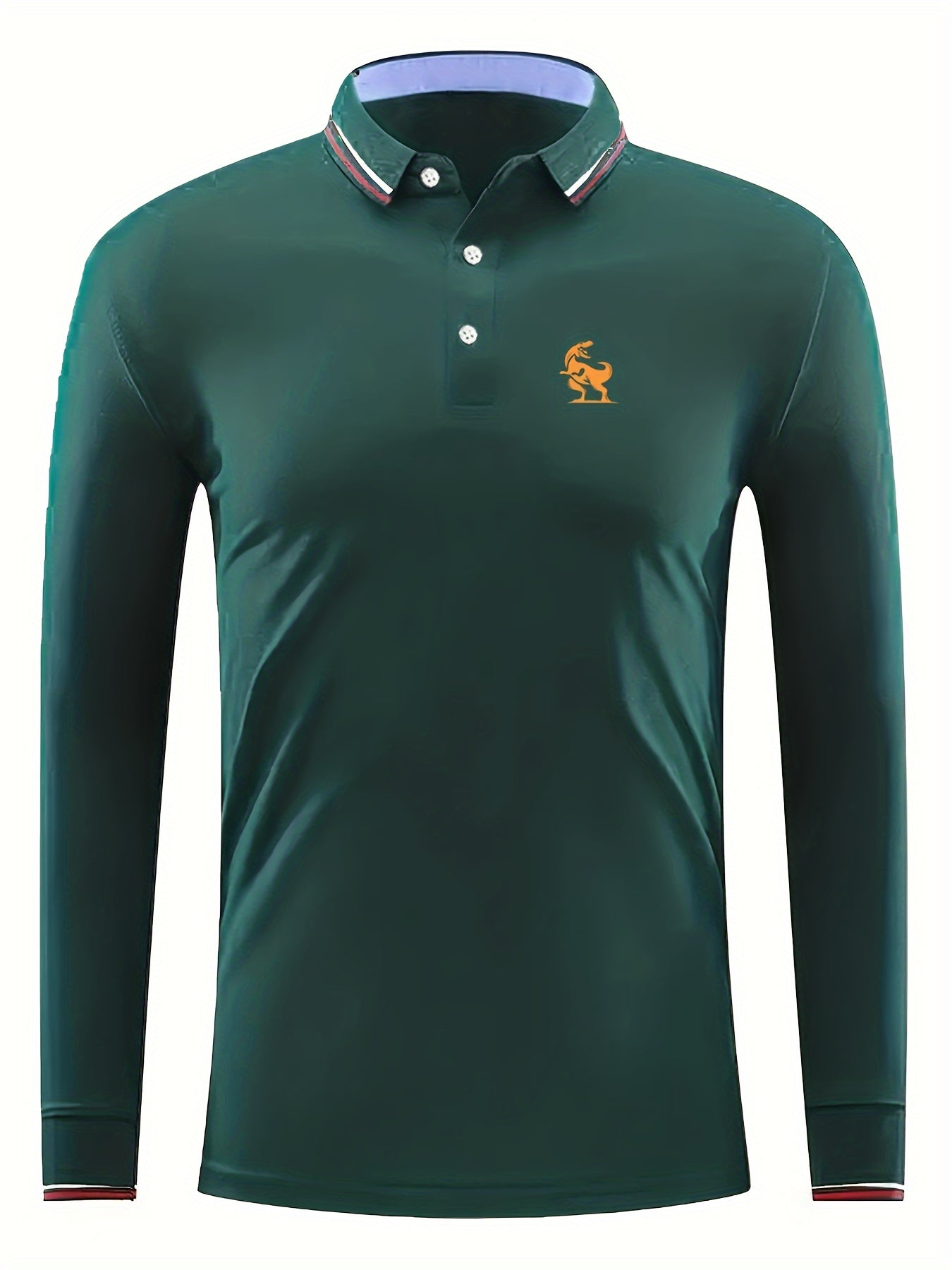 Men's Dragon Print Long Sleeve Shirt for Golf Tennis Sports