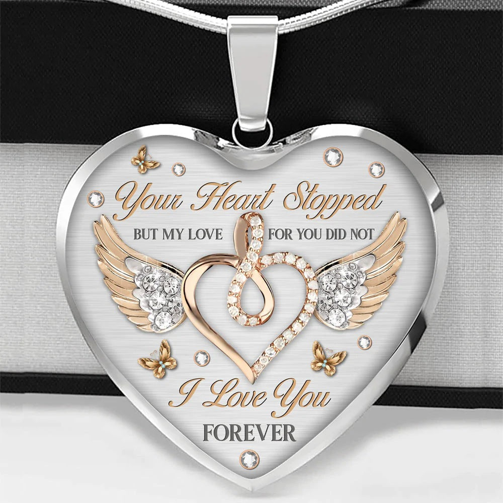 Peach Heart Necklace Your Love Will Not Stop Women Jewelry