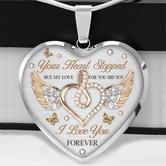 Peach Heart Necklace Your Love Will Not Stop Women Jewelry