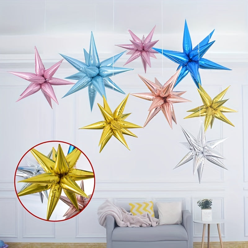 12pcs Exploding Star Water Drop Light Aluminum Film Balloon