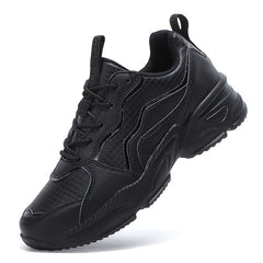 Waterproof Faux Leather Chunky Sneakers Comfortable Travel Shoes