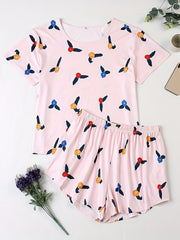  Floral Print Tee & Shorts Pajama Set