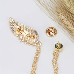 Deer Horn Chain Brooch Zinc Alloy Chain Tassel Brooch Pin