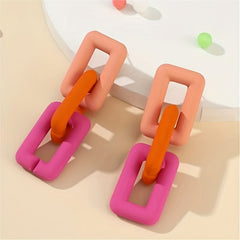 Colorful Chain Dangle Earrings Acrylic Jewelry Gift