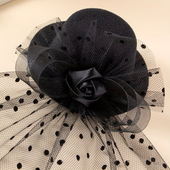 Girls Polka Dot Mesh Flower Hair Clip Headwear Princess Accessories