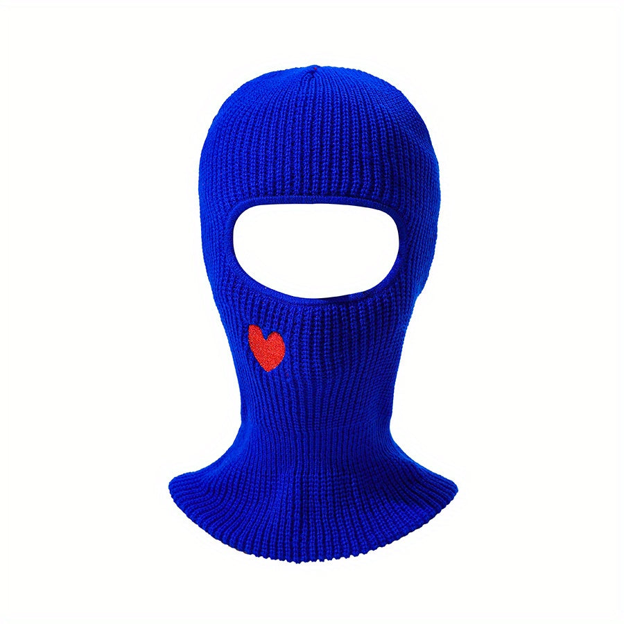 Heart Embroidered Cycling Balaclava Hat