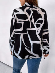  Graffiti Print Cut Out Knot Front Blouse