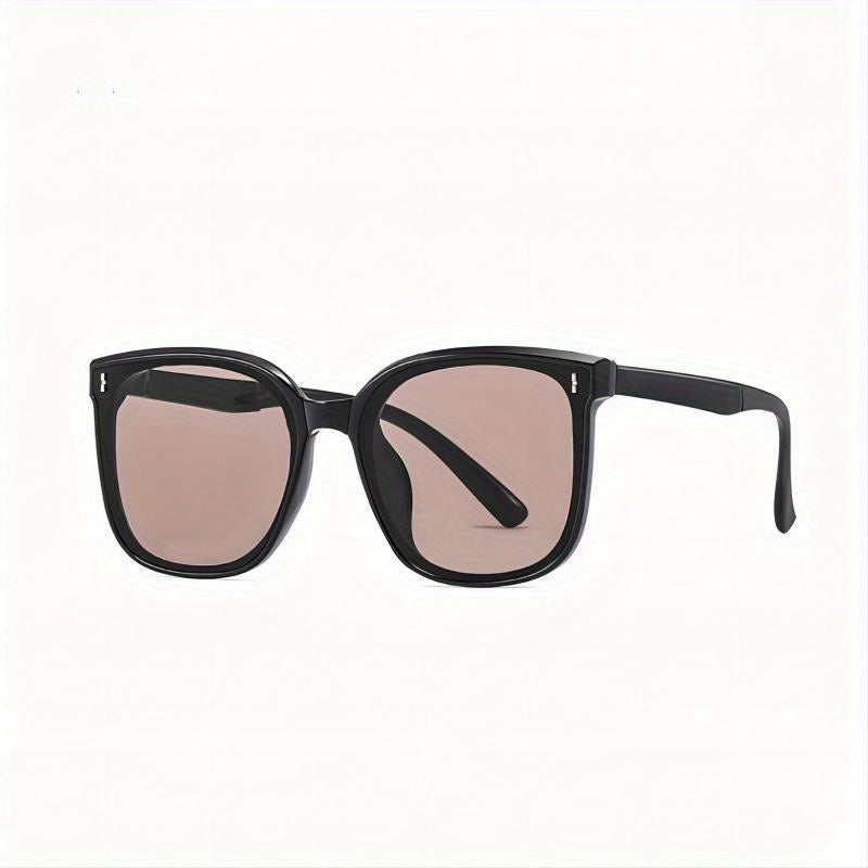 Square Frame Foldable Sunglasses Solid Glasses Rivet Decor UV400