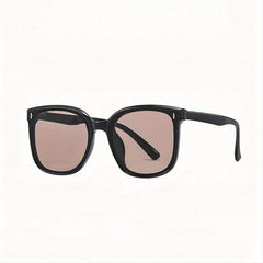 Square Frame Foldable Sunglasses Solid Glasses Rivet Decor UV400