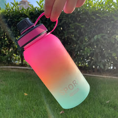 1100ml Matte Gradient Water Bottle Anti Choking Portable Small Mout Water Cup