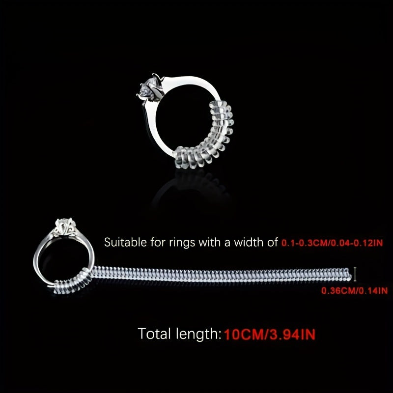 10pcs Invisible Spiral Ring Size Adjuster Hard Guard Reducer Resizing Tools