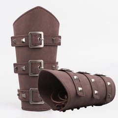 Leather Armguard Medieval Buckle Arm Protector Cosplay Props
