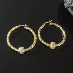 Men's Zircon Stud Earrings Pair