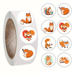 500pcs Fox Sticker Roll Playful Easy Application