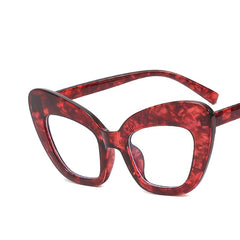 Cat Eye Transparent Glasses Women Gradient Leopard Oversize Frame Optical