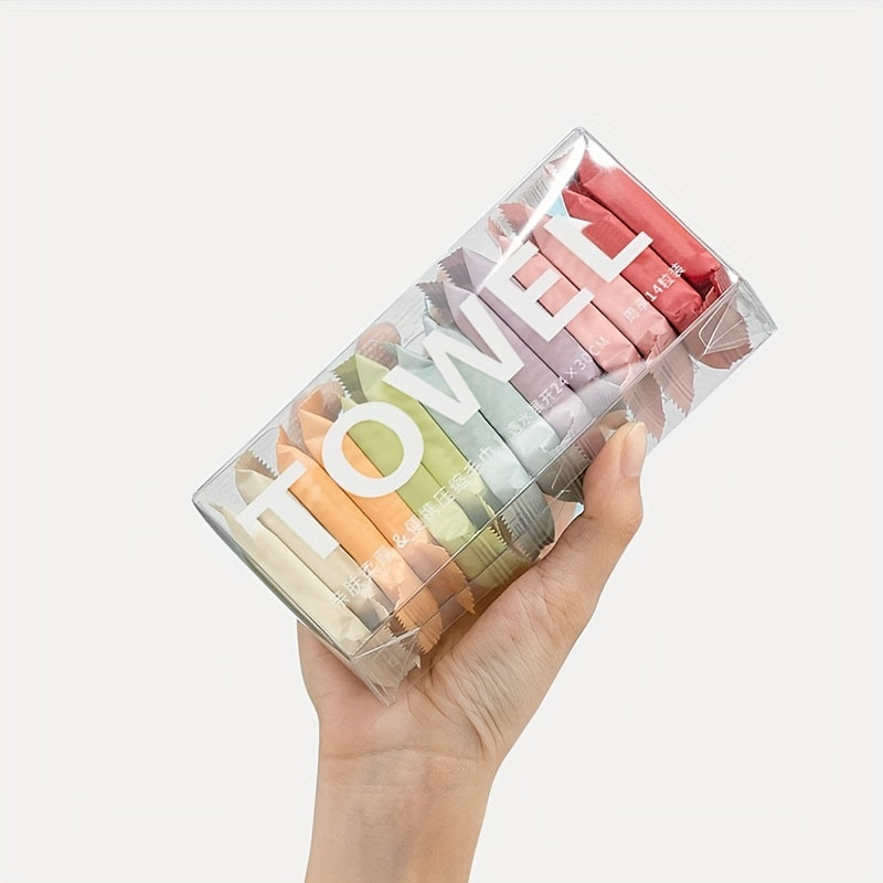 14pcs Disposable Compressed Towel Face Wash Towel Thickened Cotton Travel Towels