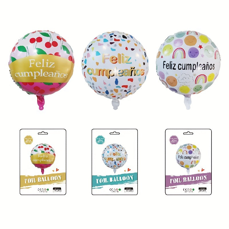 18" Spanish Happy Birthday Round Aluminum Balloon