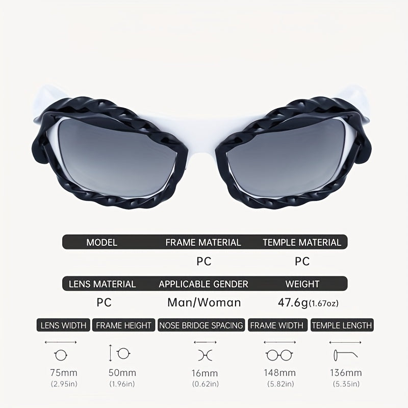 Y2K Irregular Wrap Around Sunglasses UV400 Sun Shades