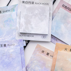 30 Sheets Planet Sticky Notes Tearable Painting Memo Pad Creative Expression