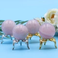 Natural Rose Crystal Ball Stone Carving Sphere for Children Gift