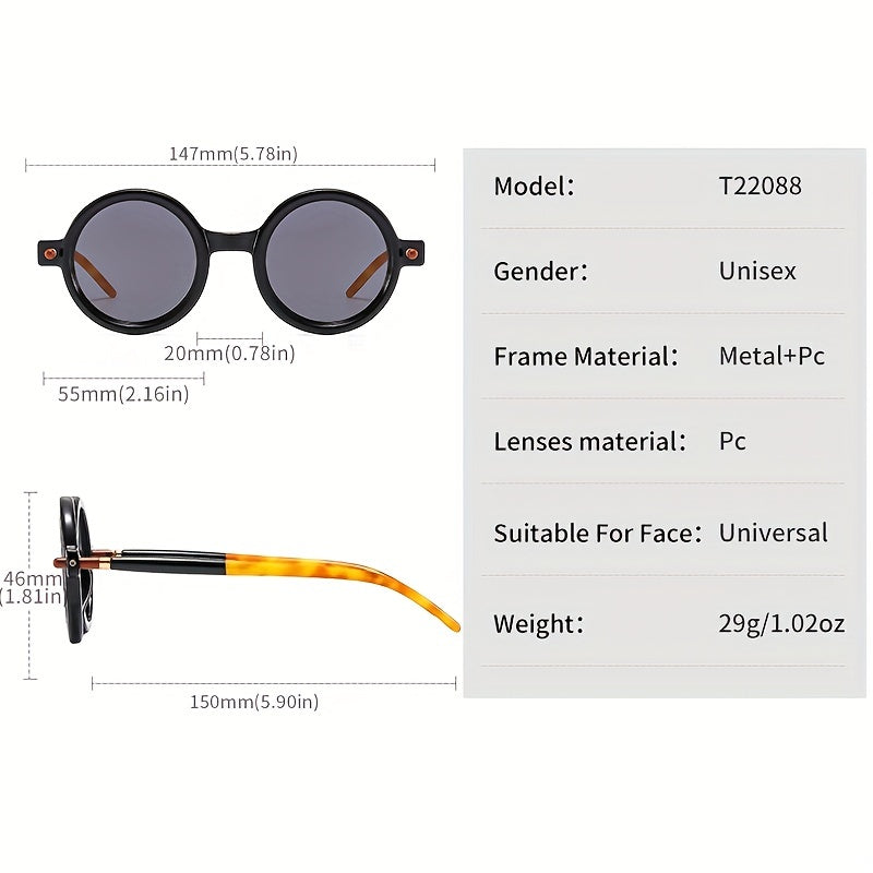 Men's Round Frame Punk Style Retro Sunglasses Hip hop Sunglasses
