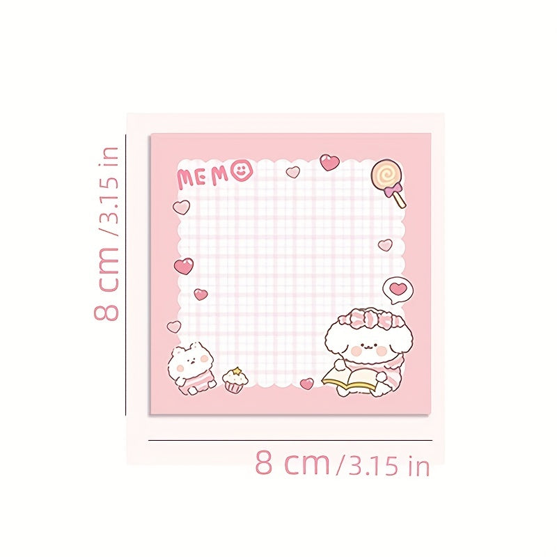 80 Sheets Cute Cartoon Puppy Sticky Notes for Students