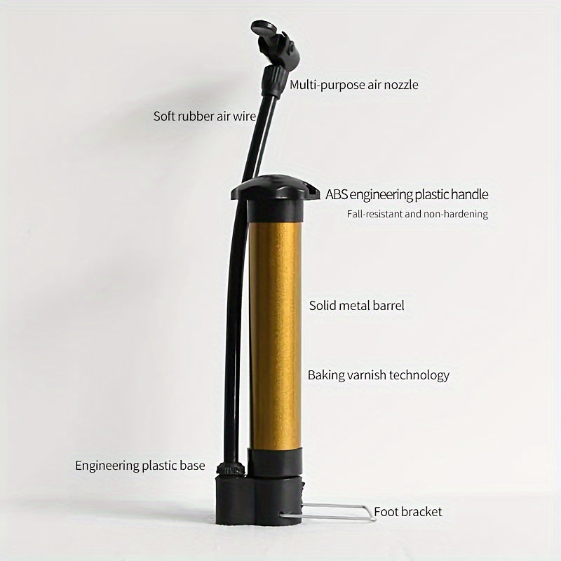Golden Basketball Pump Household Inflatable Pump Mini Portable Pump
