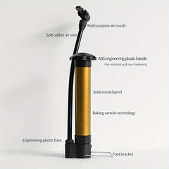 Golden Basketball Pump Household Inflatable Pump Mini Portable Manual Pump