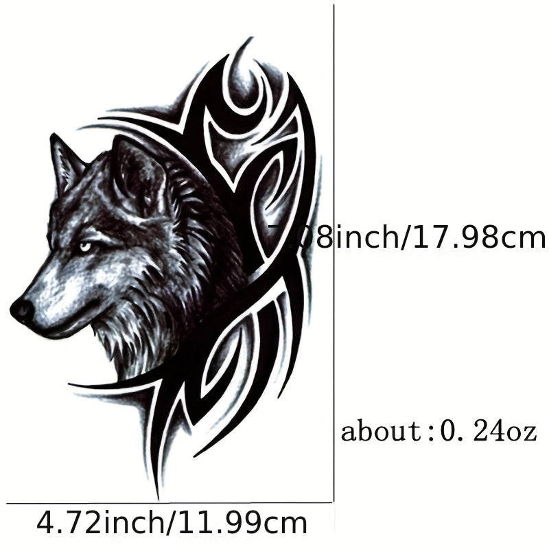 Wolf Head Temporary Tattoo Sticker For Men And Women