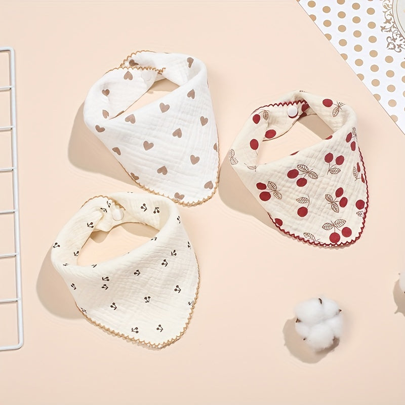 Soft Infant & Toddler Triangular Bib Cherry Print