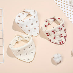 Soft Infant & Toddler Triangular Bib Cherry Print