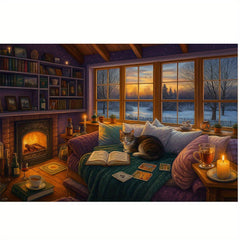 Winter Scene Diamond Painting Kit for Adults - Cozy & Relaxing Craft Supplies