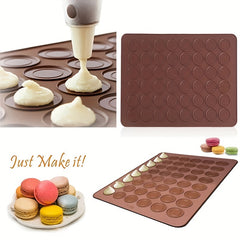 Macaron Making Kit 30 Cavity Silicone Mat Baking Pan and Pipping Pot