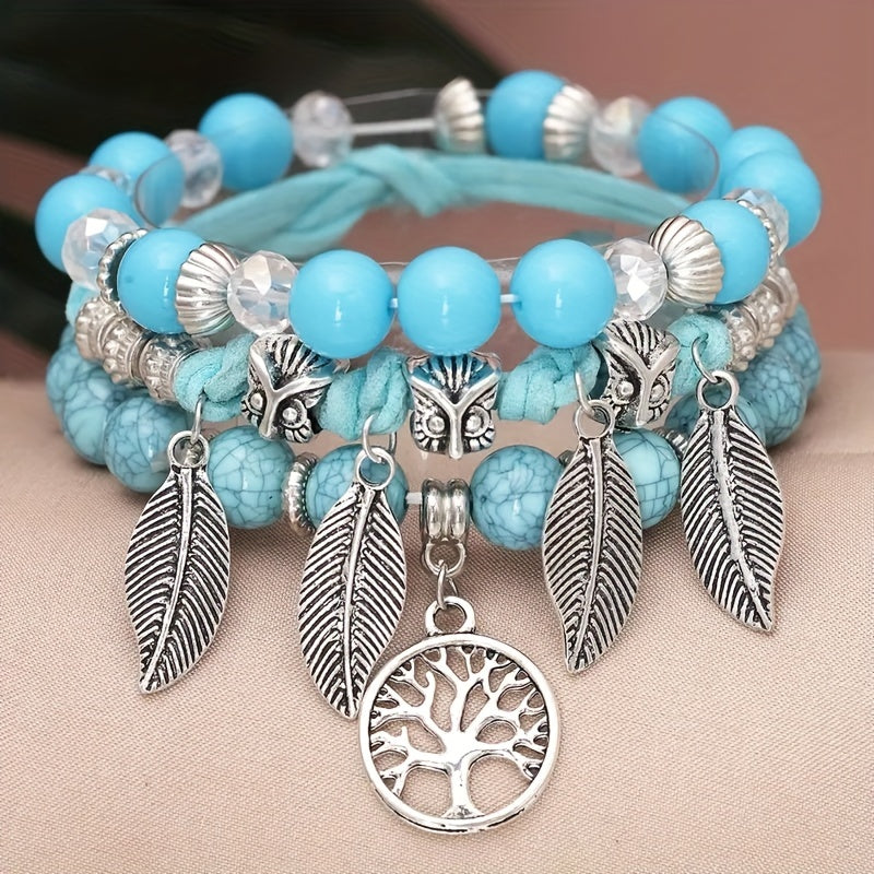Bohemian Style Owl Beaded Bracelet For Party