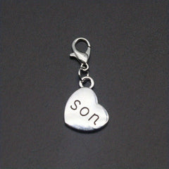 8pcs Silvery 3D Family Member Pendants Lobster Clasp