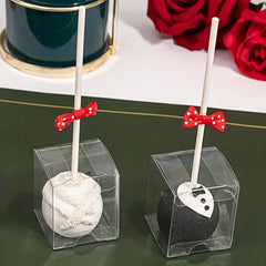 Clear Single Cake Pop Box With Hole 4X4X5.08cm Treat Boxes Small Gift Boxes