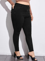  High Rise Skinny Jeans with Button Fly
