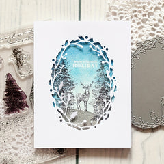 Holly Oval Frame Cutting Dies DIY Scrapbooking Card Making Metal Die Cuts