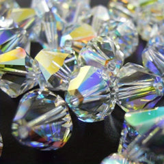 300pcs 4mm Double Cone Pointed Crystal Beads Jewelry Making