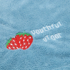 Strawberry Embroidered Hair Drying Towel Wrap