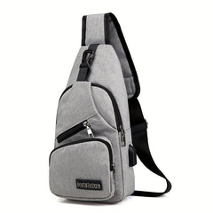 Men's Waterproof Crossbody Bag USB Charging Outdoor Chest Bag
