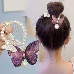 Retro Butterfly Hair Comb Clip Headdress for Women Girls
