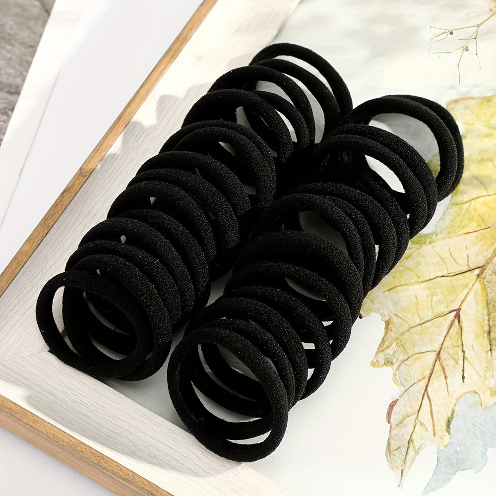 50pcs Colorful Cartoon Elastic Hair Ties - Fun Hair Accessories for Girls