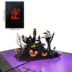 3D Haunted House Halloween Greeting Card