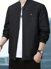 Men's Casual Baseball Collar Jacket Regular Fit Coat